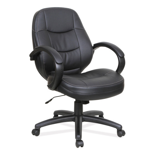 Alera PF Series Mid-Back Bonded Leather Office Chair， Supports Up to 275 lb， 18.11