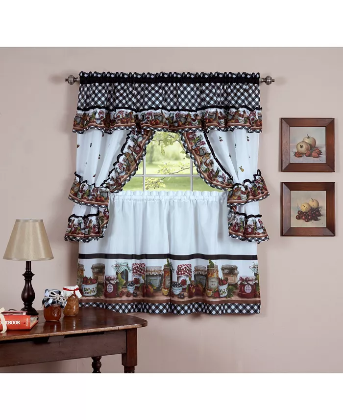 Achim Mason Jars Window Curtain Set， 57x36 - Mycitystee