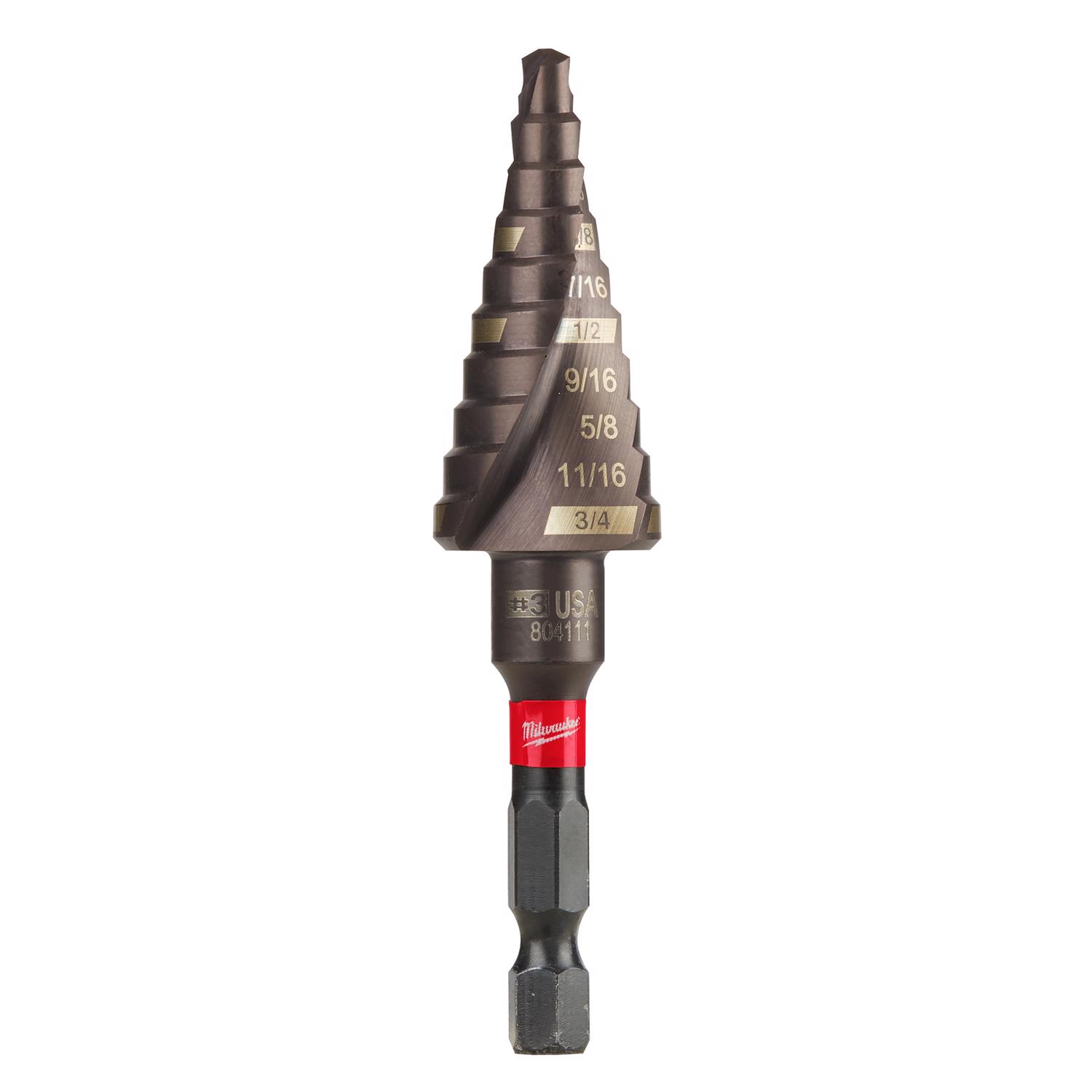Milwaukee Shockwave 3/16 - 3/4 in. X 3.283 in. L High Speed Steel Impact Step Drill Bit 1 pc - Mycitystee