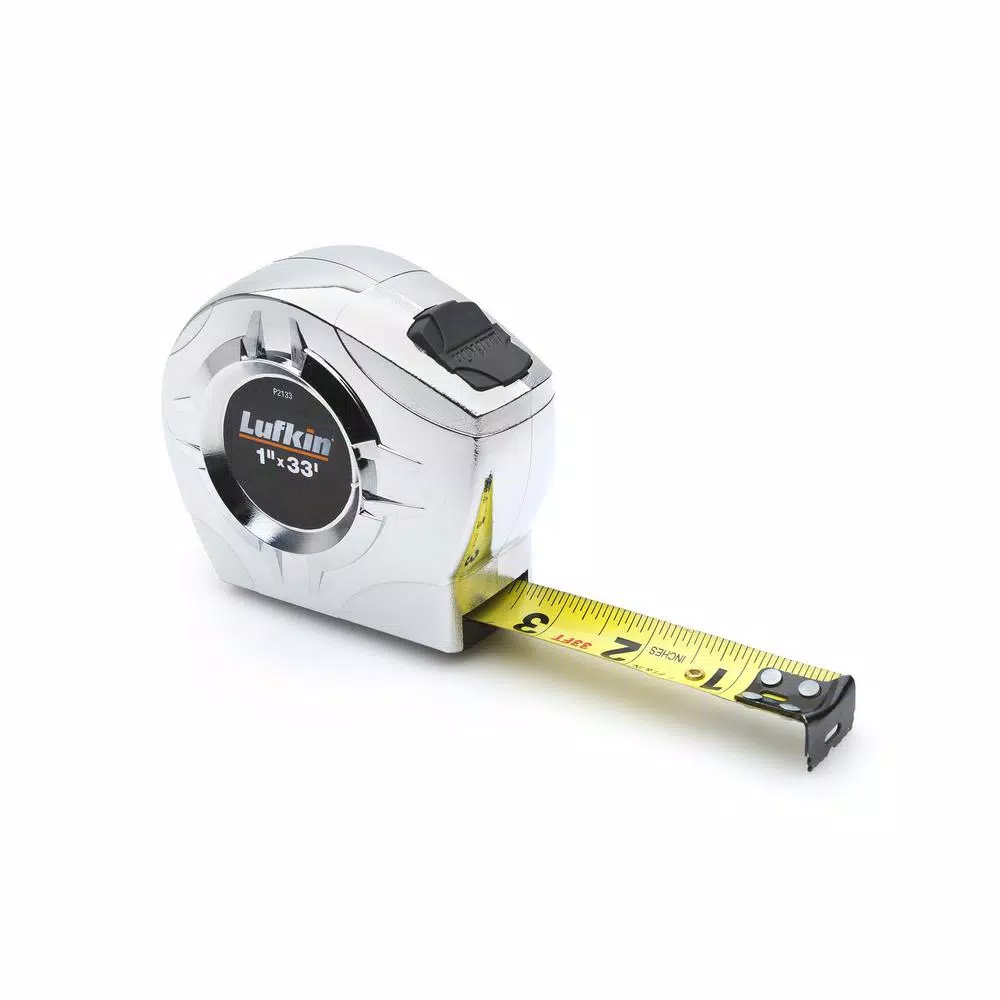 Lufkin P1000 Series 1 in. x 25-ft. Chrome Case Yellow Clad A5-Blade Power Return Tape Measure and#8211; XDC Depot - Mycitystee