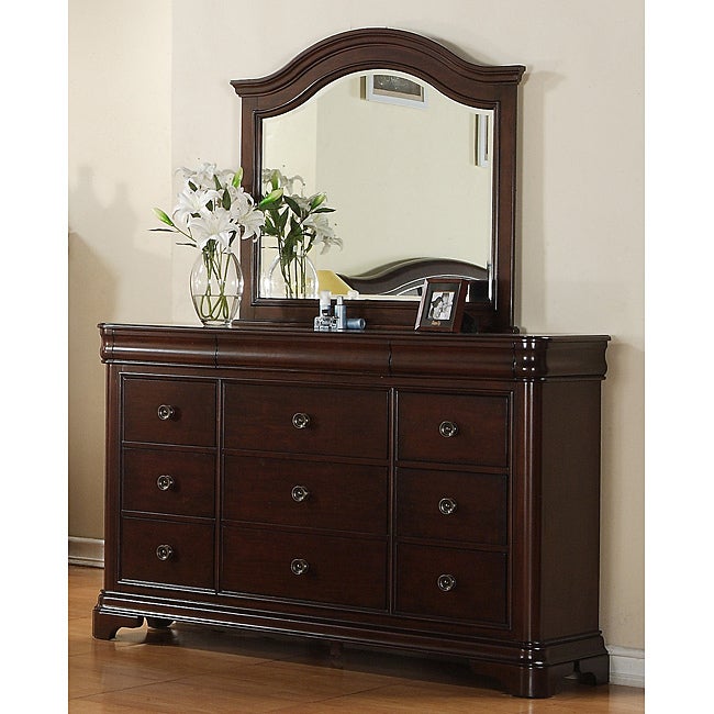 Gracewood Hollow Bujalski Cherry Dresser and Mirror Set - - 20000675 - Mycitystee