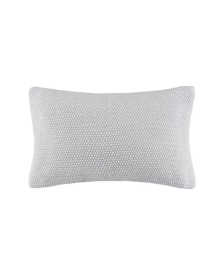 Gracie Mills 1-PC Bree Knit Pillow， Grey - 12x20