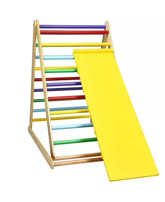 Costway Foldable Wooden Climbing Triangle Indoor Climber - Mycitystee