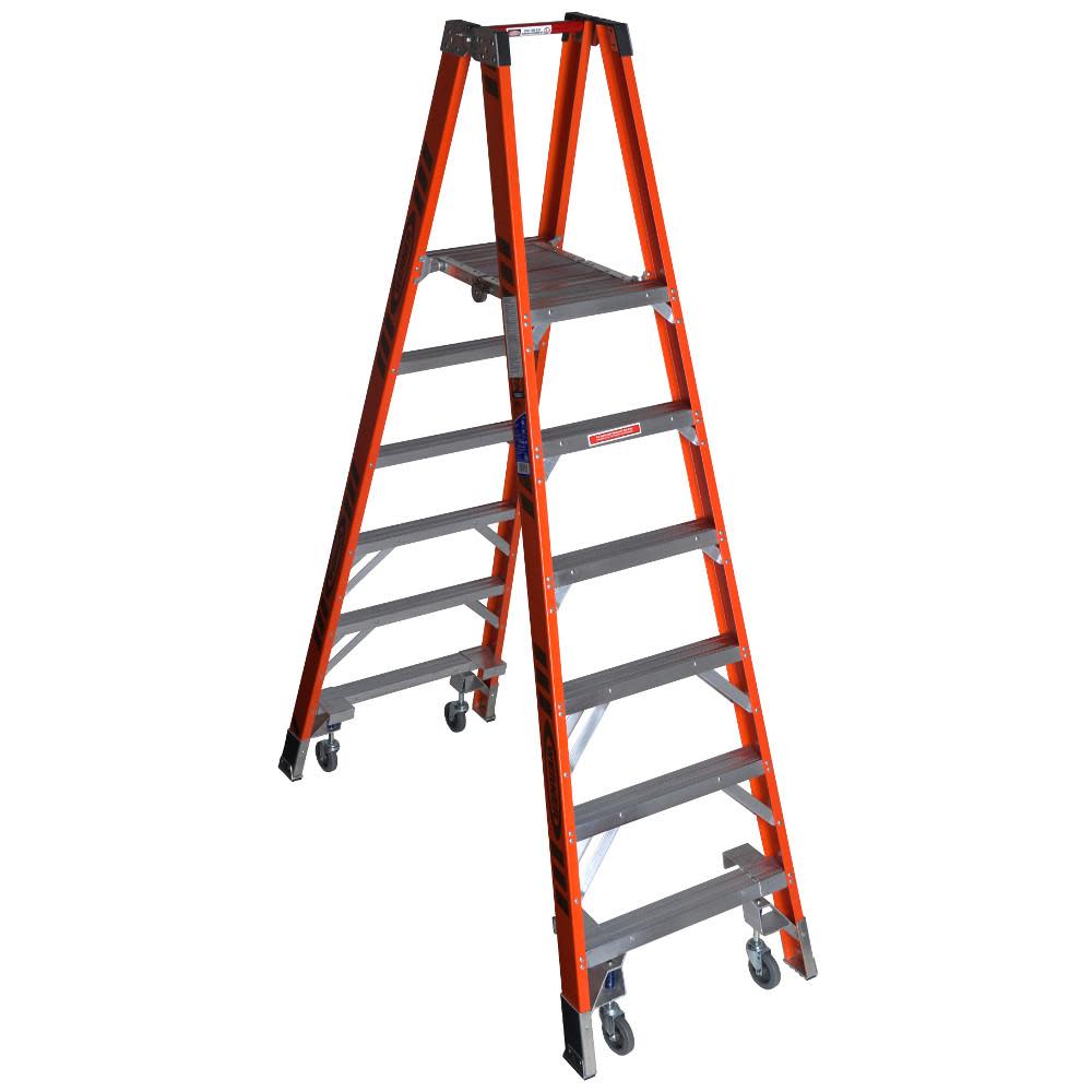 6 Ft. Type IA Fiberglass Platform Ladder w/Casters - Mycitystee