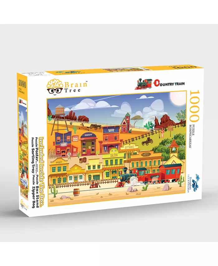 Brain Tree Games Country Train 1000 Piece Jigsaw Puzzle - Mycitystee