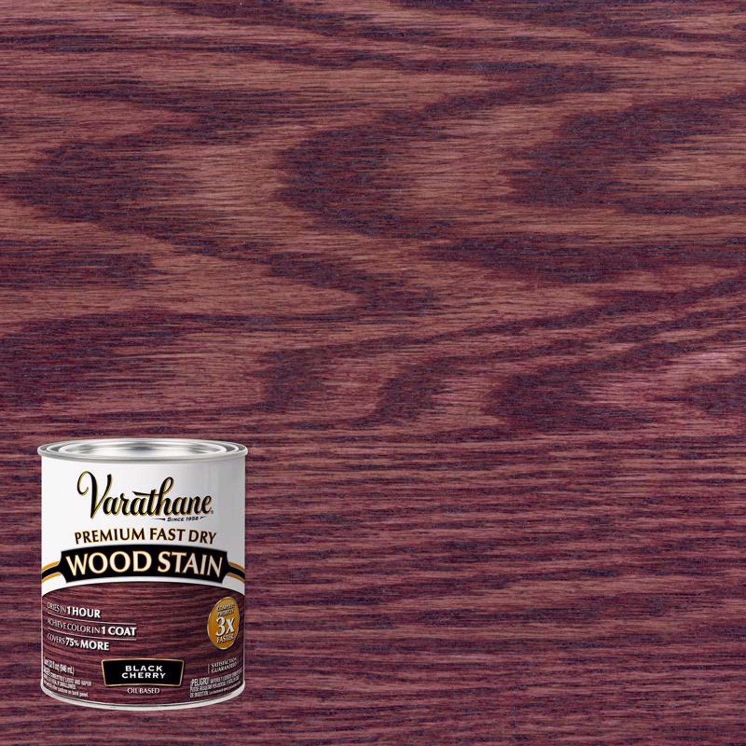 Varathane Semi-Transparent Black Cherry Oil-Based Urethane Modified Alkyd Fast Dry Wood Stain 1 qt - Mycitystee