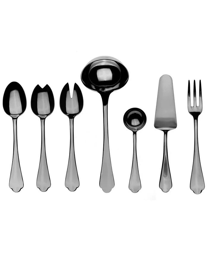 Mepra Dolce Vita Mirror Oro Nero Serve Set， 7 Piece - Mycitystee