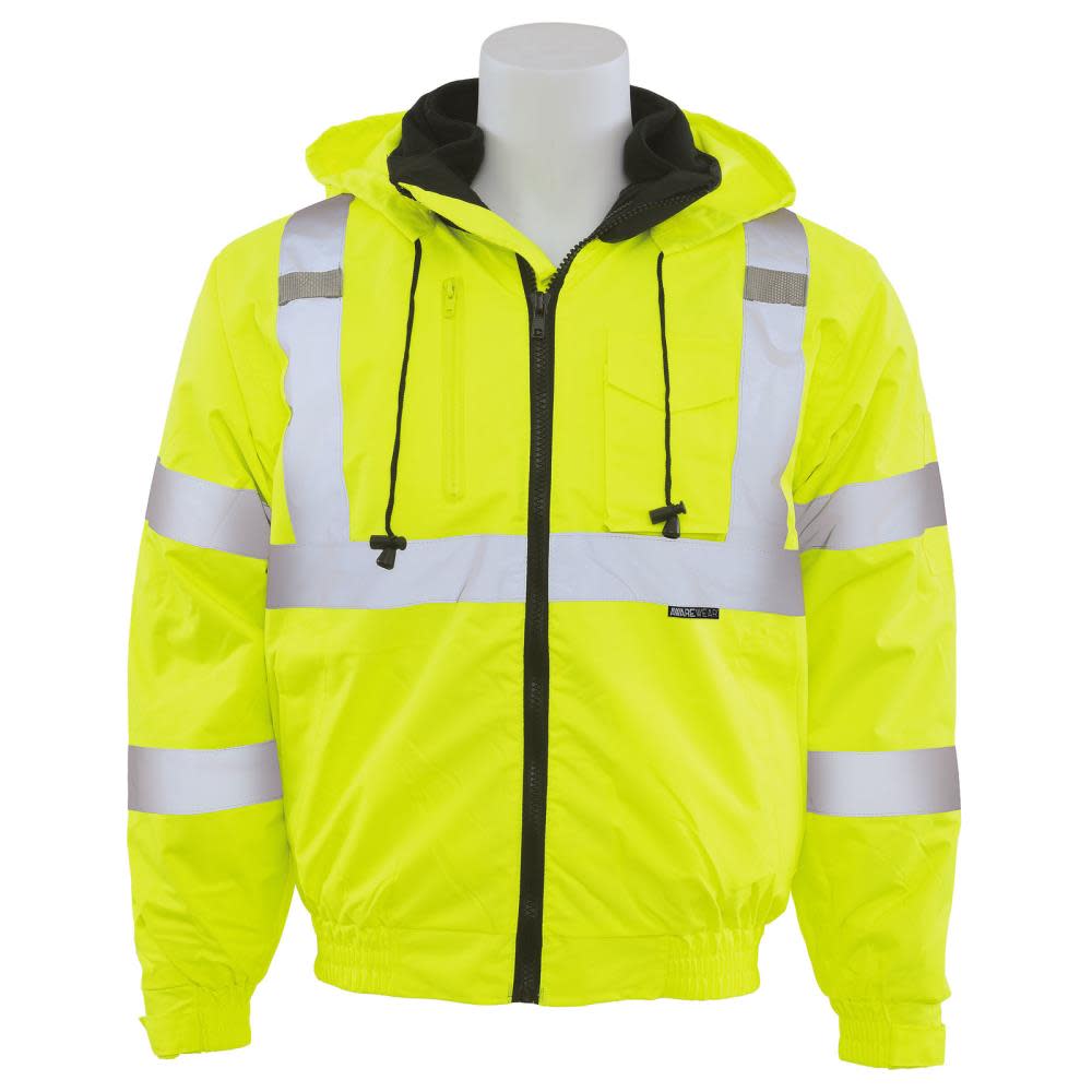 ERB W510 Class 3 Bomber Jacket Hi Viz Lime Black Bottom 4X - Mycitystee