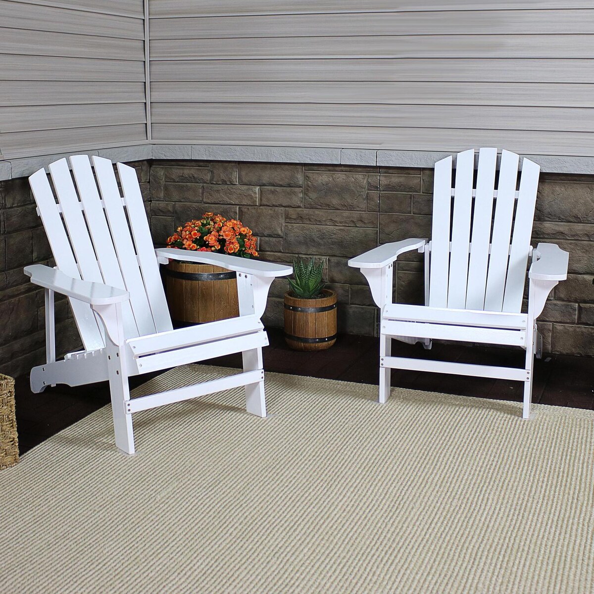 Ultimate Patio 2-Piece Wooden Adirondack Chair Set - Mycitystee