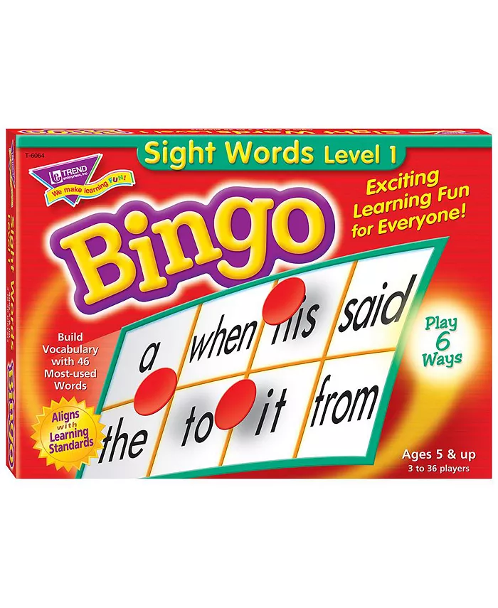 Trend Enterprises Sight Words Bingo Language Building Skill Game - Mycitystee