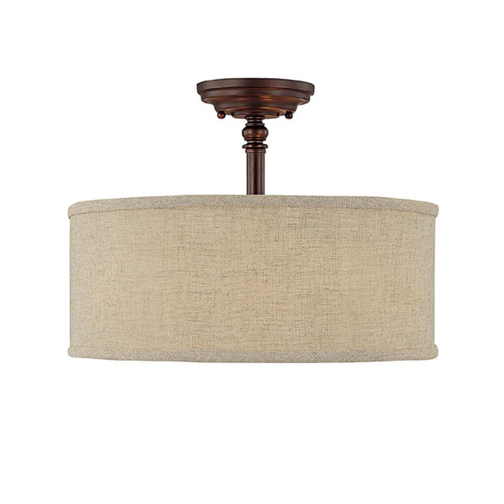 Loft 3-light Burnished Bronze Semi-Flush Mount - Mycitystee