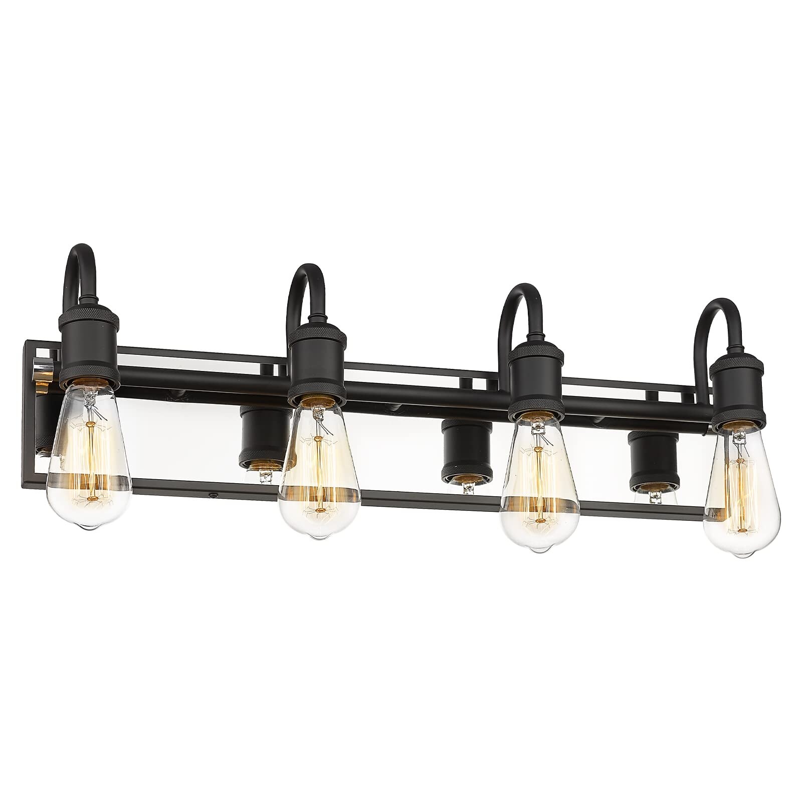 Industrial Modern Bathroom Vanity Lights，4-Light Indoor Sconces Wall Lighting Water Pipe - 4-light - Mycitystee