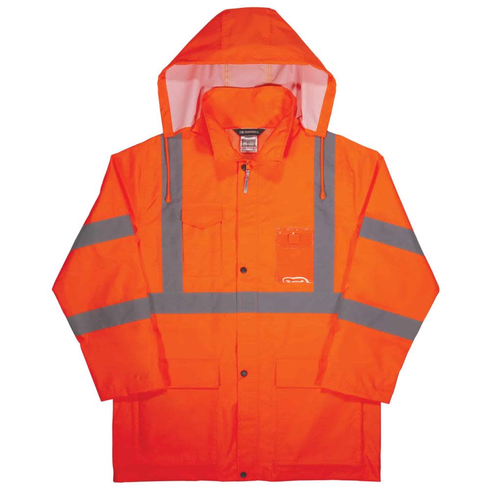 Ergodyne GloWear 8366 Lightweight Hi Vis Rain Jacket Orange Small - Mycitystee