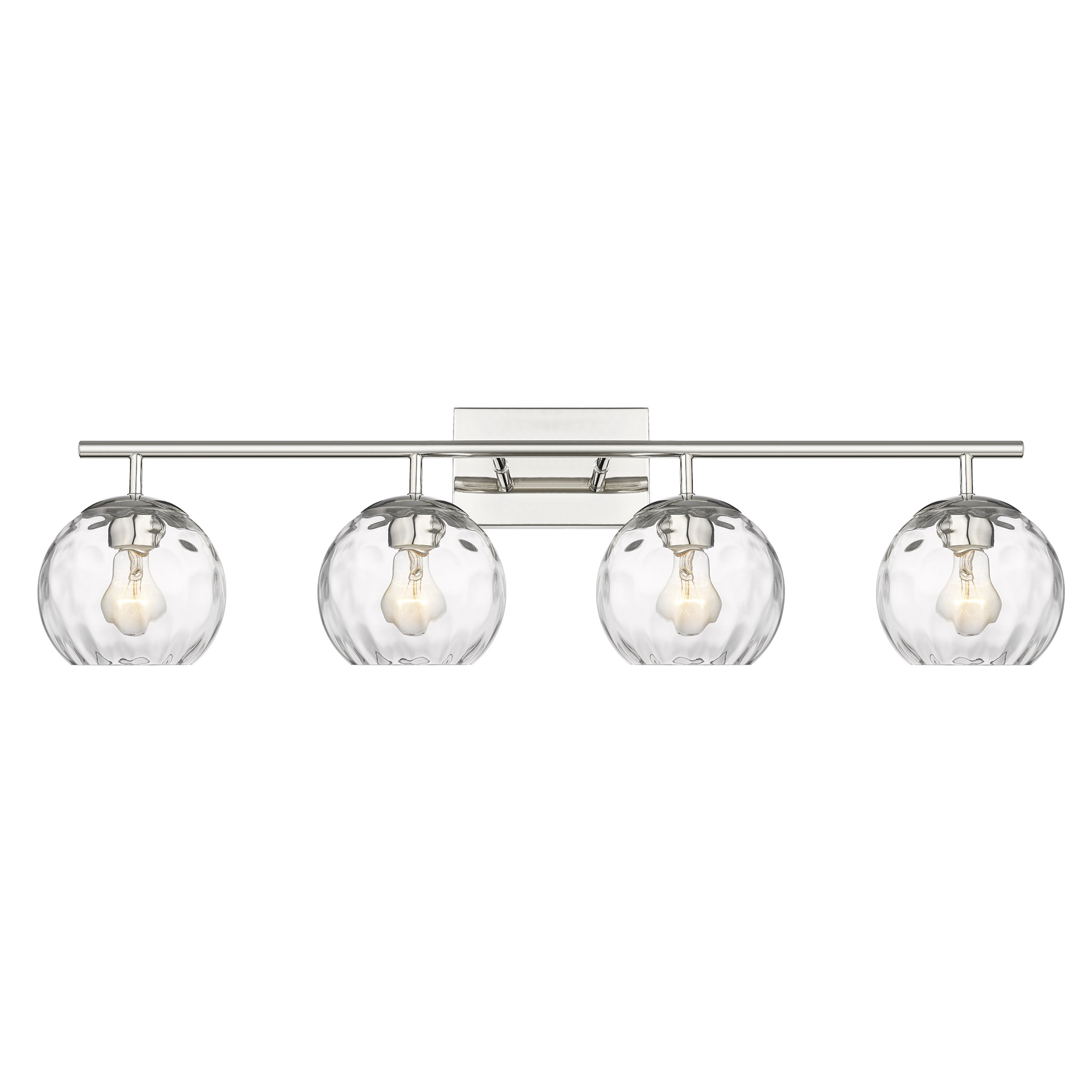 Mackenzie 4-light Polished Nickel Bath/ Vanity Fixture w/ Water Glass - Mycitystee