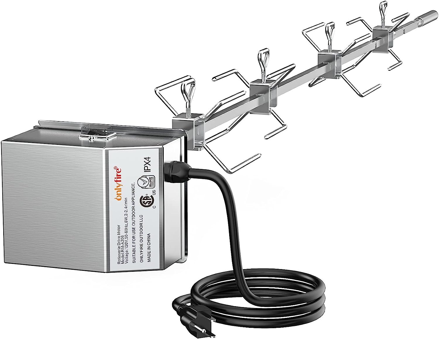 Grill Rotisserie Kit for Weber Genesis II and Genesis II LX 400 & 600 Series Grills, Weber Genesis 4 & 6 Burner Gas Grills - Mycitystee