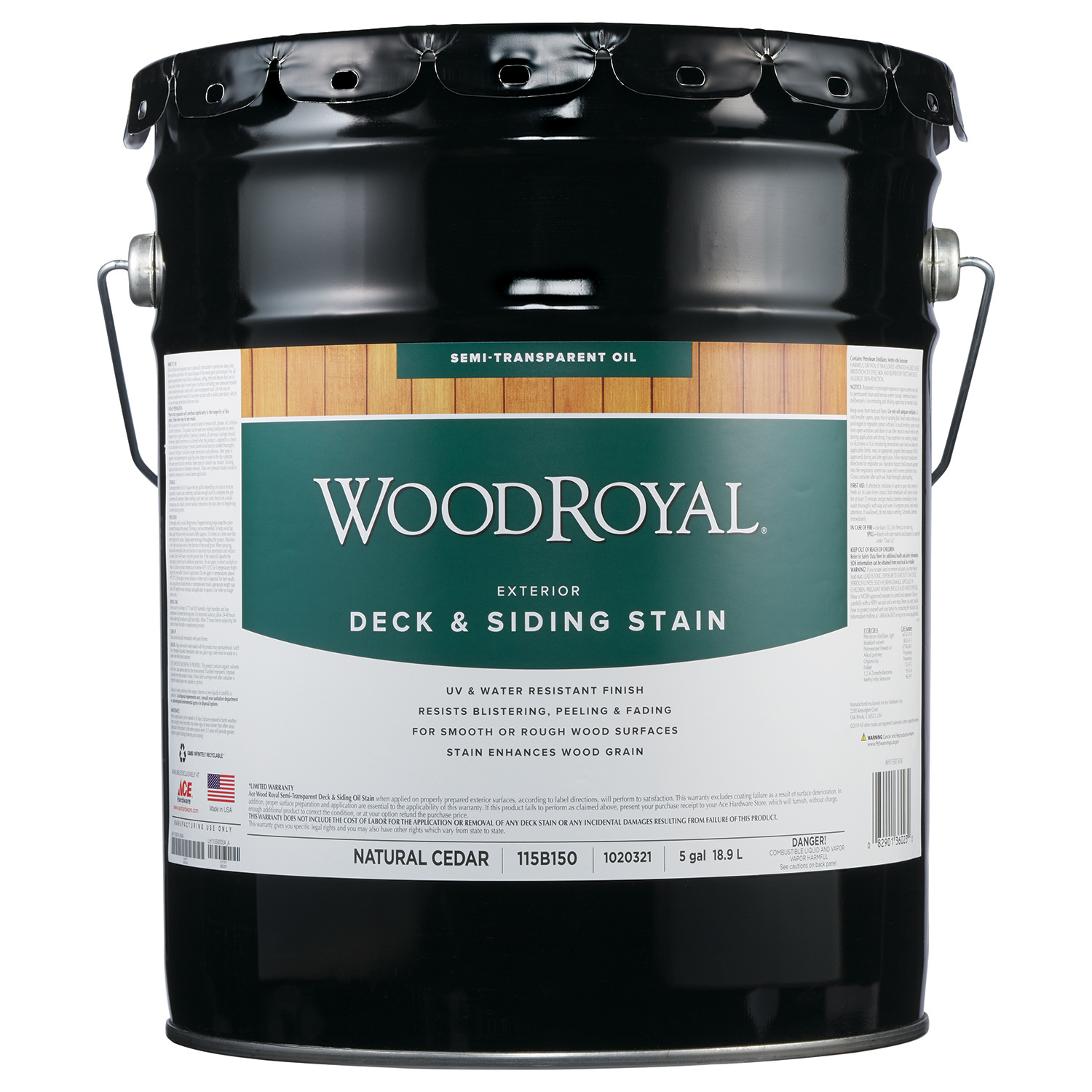 Ace Wood Royal Semi-Transparent Natural Cedar Oil-Based Deck and Siding Stain 5 gal - Mycitystee