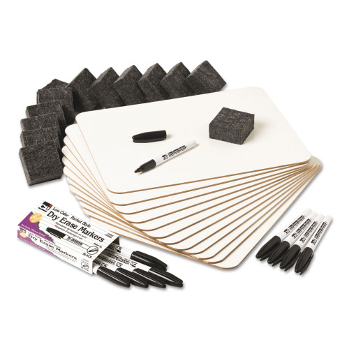 Charles Leonard Lapboard Class Pack， Dry Erase Boards， 9 x 12， White， 12/KT (35036) - Mycitystee