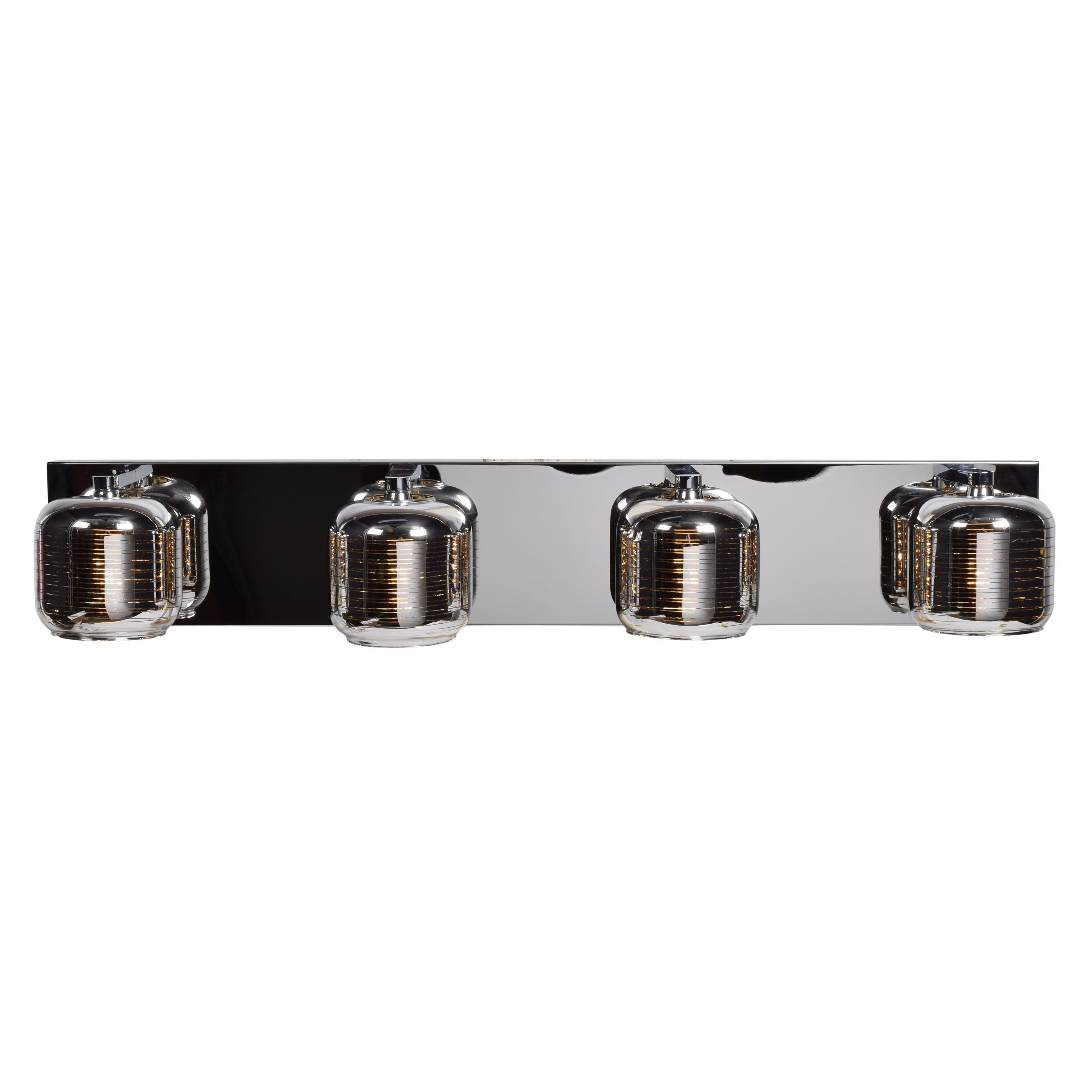 Access Lighting Dor 4-light Vanity with Mirrored Stainless Steel Outer/Smoked Amber Glass Inner Shade - Mirrored Stainless Steel - Mycitystee