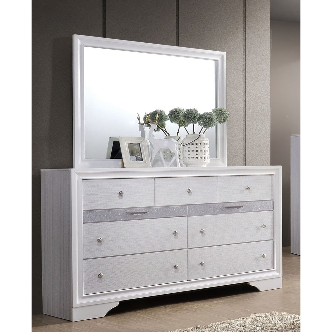 Furniture of America Relo White 2-piece Dresser and Mirror Set - - 20090513 - Mycitystee