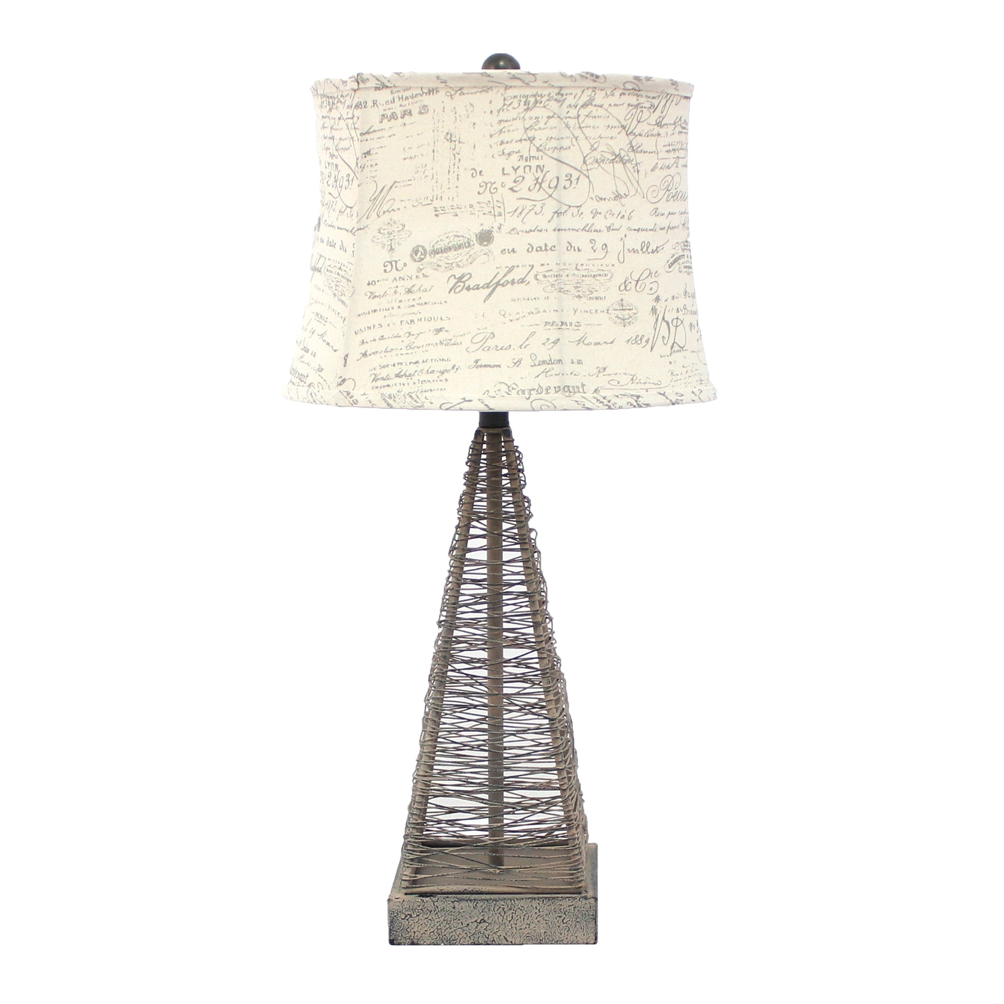15 x 13 x 28.5 Tan Industrial Metal With Gentle Linen Shade - Table Lamp - 15 x 13 x 28.5 - Mycitystee
