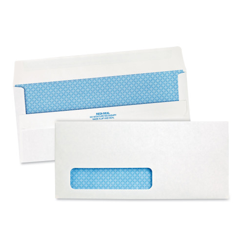 Quality Park Redi-Seal Security-Tint Envelope， Address Window， #10， Commercial Flap， Redi-Seal Closure， 4.13 x 9.5， White， 500/Box (21418) - Mycitystee