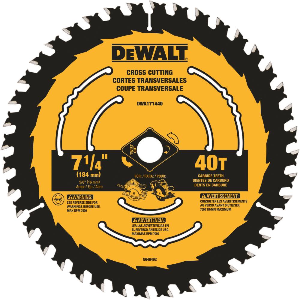 DEWALT 7-1/4-in 40T Blister Saw Blade DWA171440 from DEWALT - Mycitystee