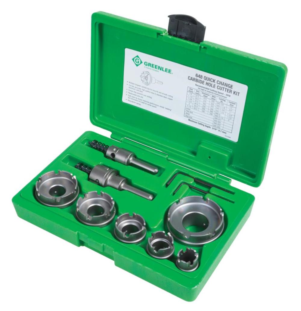 Greenlee Carbide Cutter Kit， Quick Change， 8pc - Mycitystee