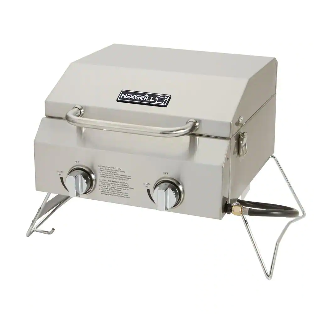 Nexgrill 2-Burner Portable Propane Gas Table Top Grill In Stainless Steel (820-0033) - Mycitystee