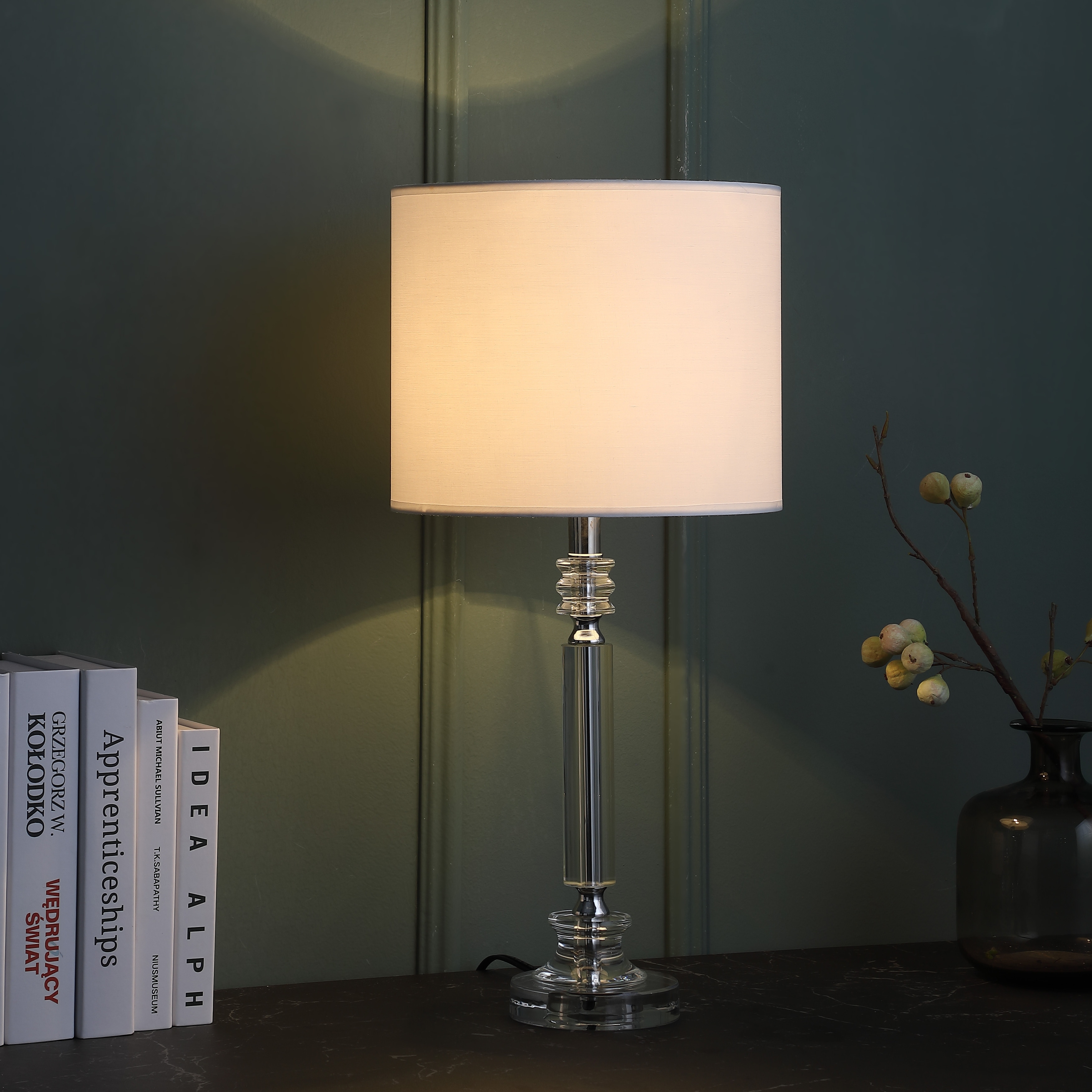 24.5 In. Mitz Crystal Column Modern Table Lamp - Mycitystee