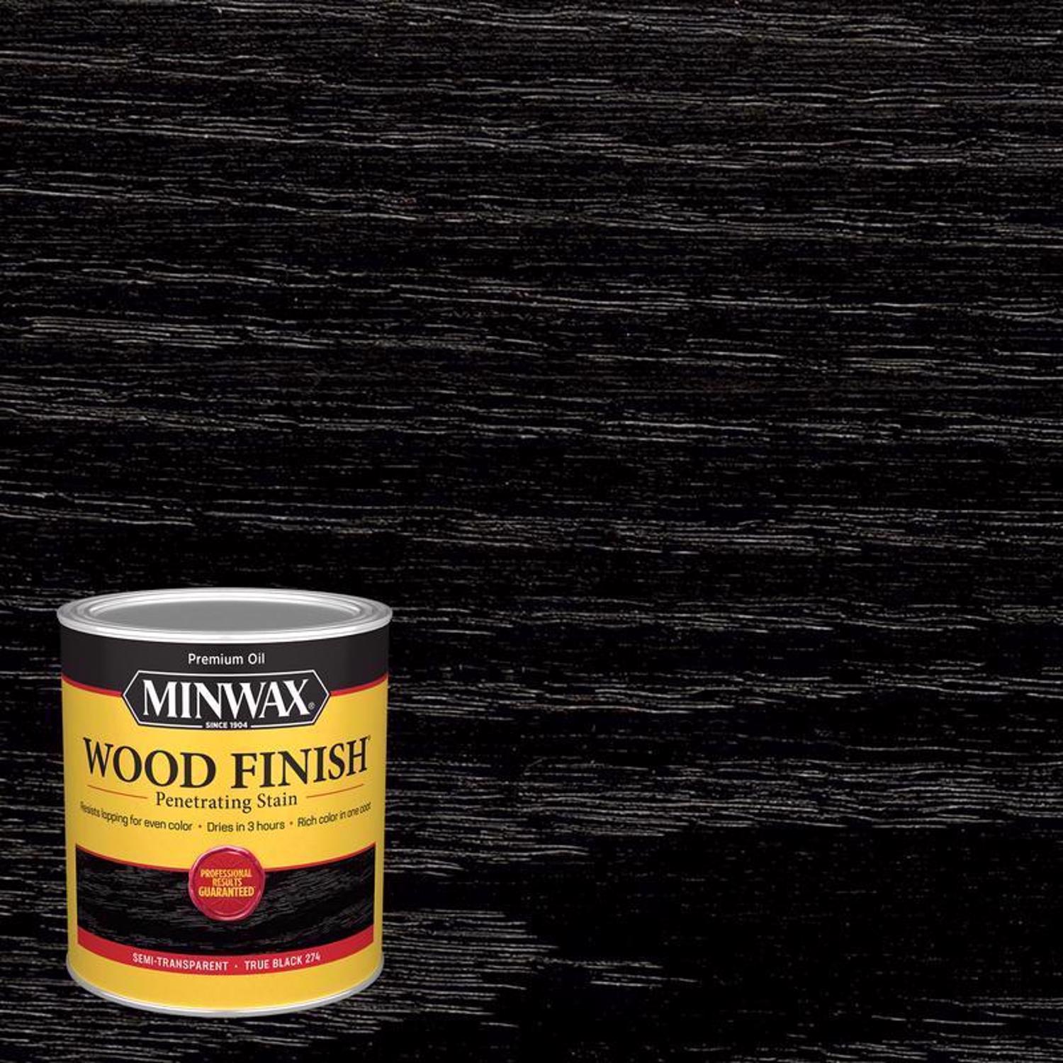 Minwax Wood Finish Semi-Transparent True Black Oil-Based Penetrating Wood Finish 1 qt - Mycitystee