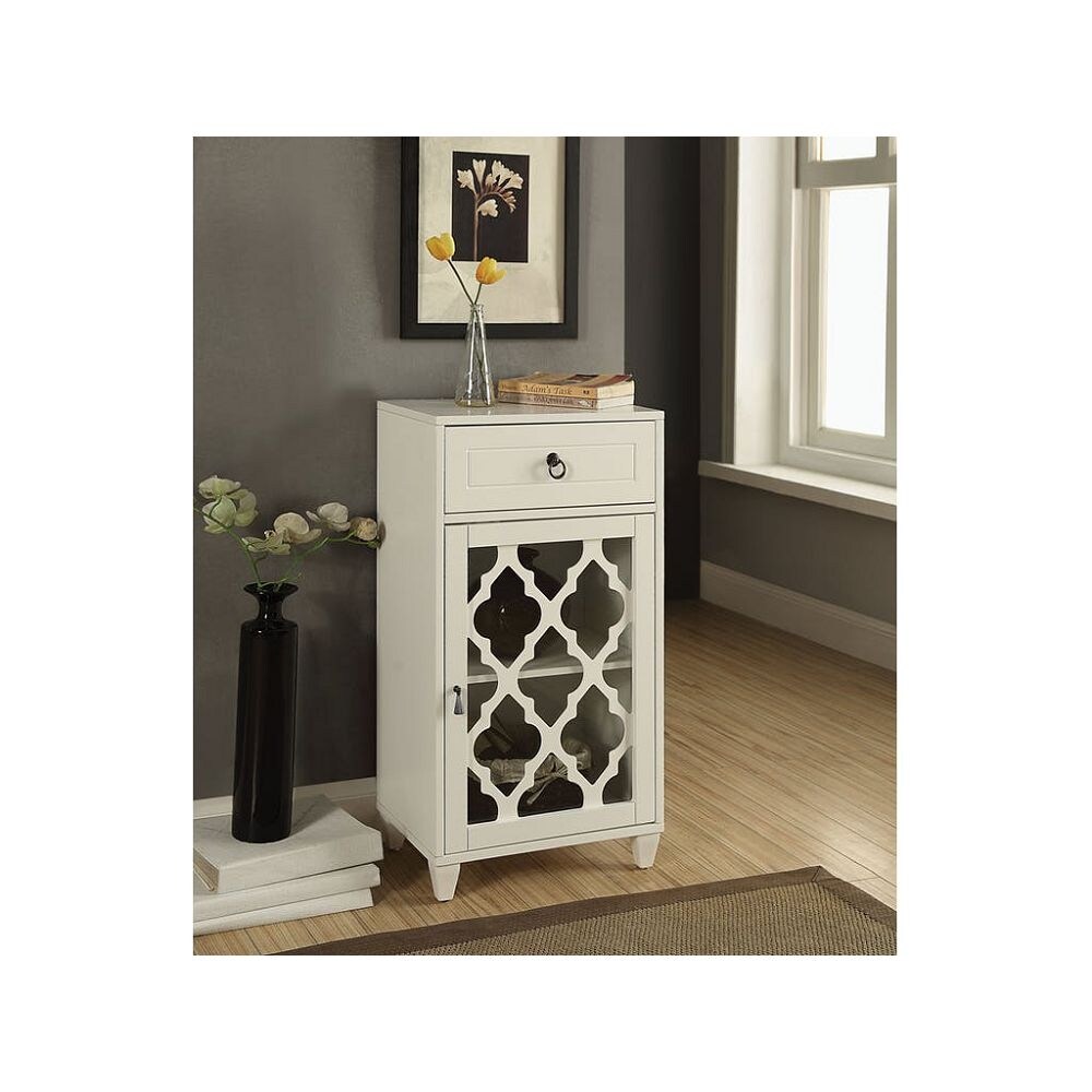 Classic Cabinet/Side Table in White with 1 Drawer and 1 Door - - 35762281 - Mycitystee