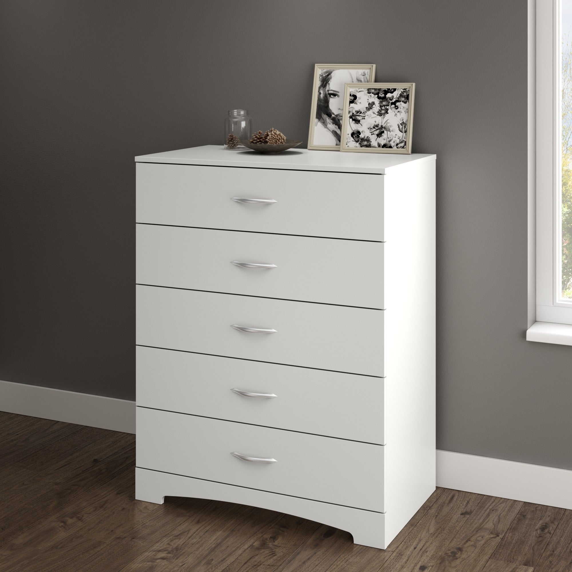 SoHo 5 - Drawer Chest， White - - 37236424 - Mycitystee