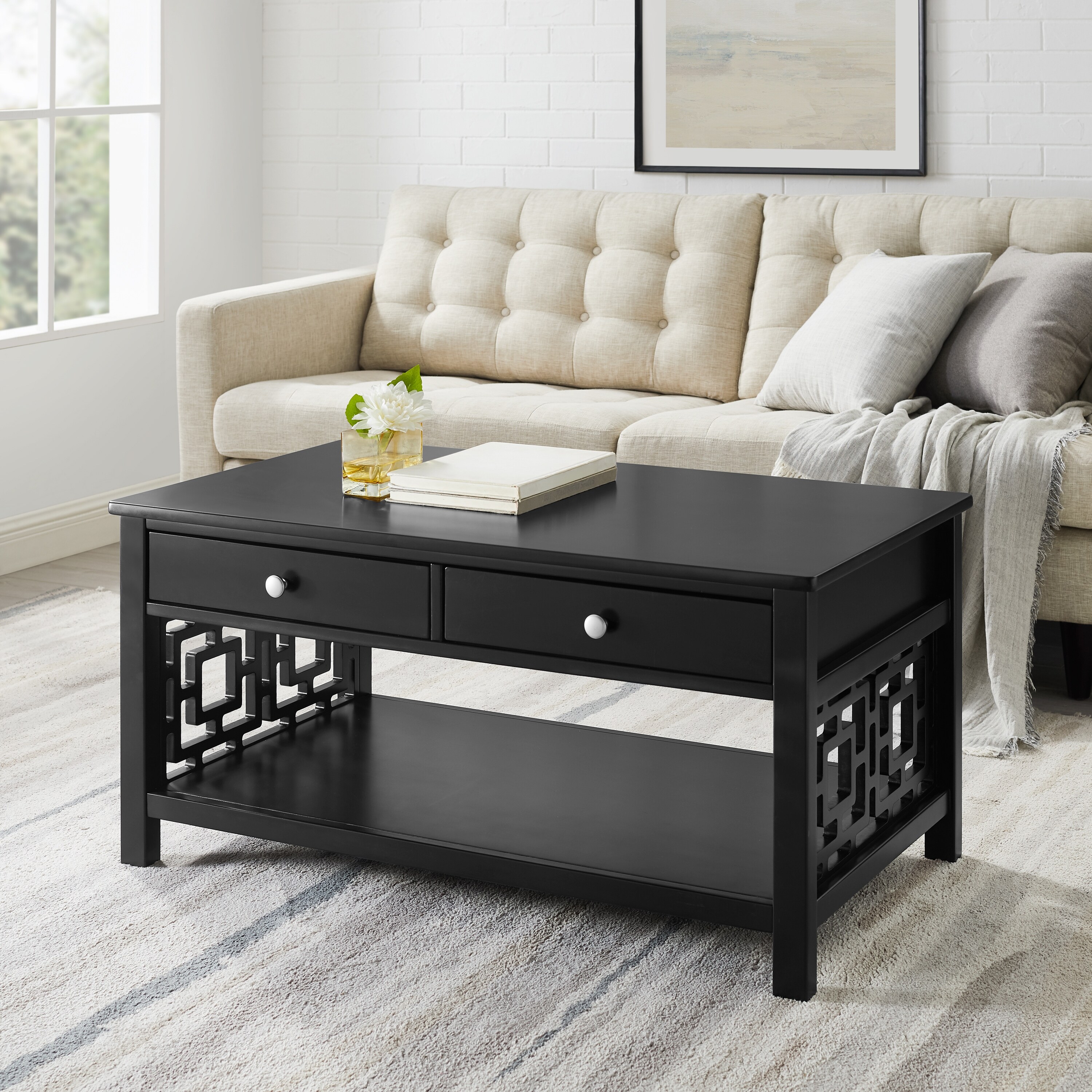 Wales Two-Drawer Geometric Coffee Table - Mycitystee