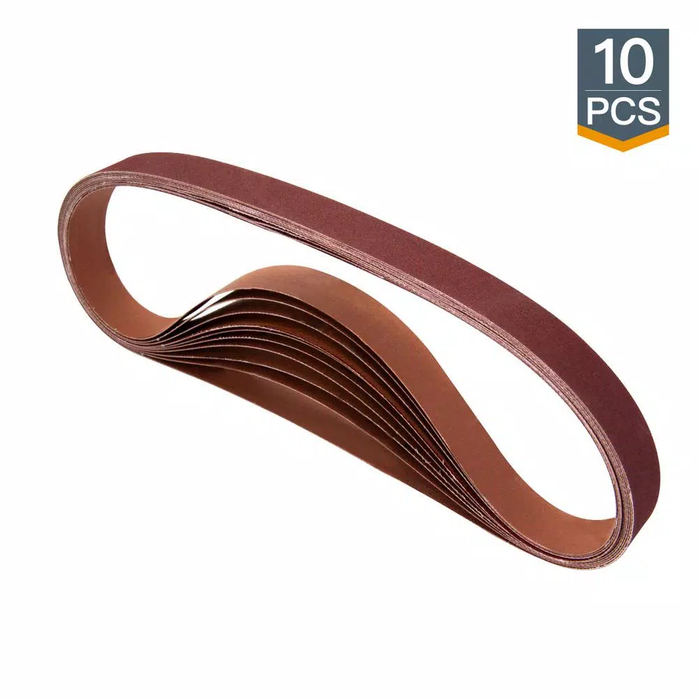 POWERTEC 1 in. x 42 in. 150-Grit Aluminum Oxide Sanding Belt (10-Pack) and#8211; XDC Depot - Mycitystee
