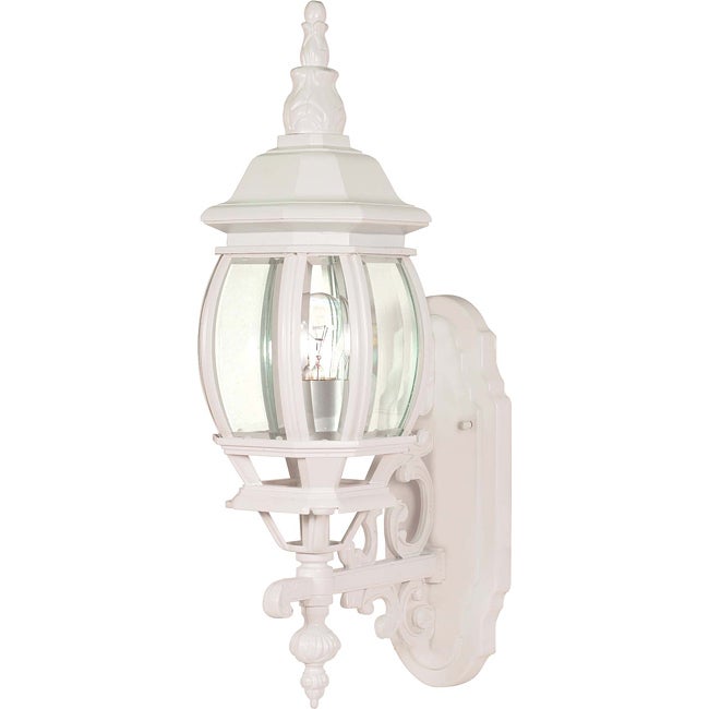 Central Park White with Clear Beveled panels 1-light Wall Lantern - Mycitystee