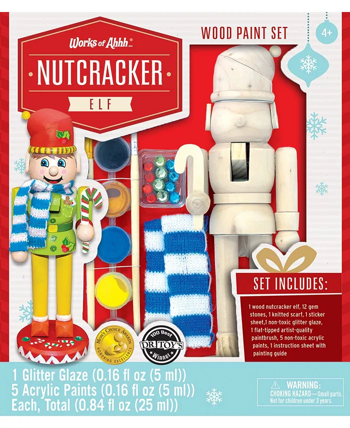 MasterPieces Puzzles Works of Ahhh…. Holiday Craft Kits - Nutcracker Elf Paint Kit - Mycitystee