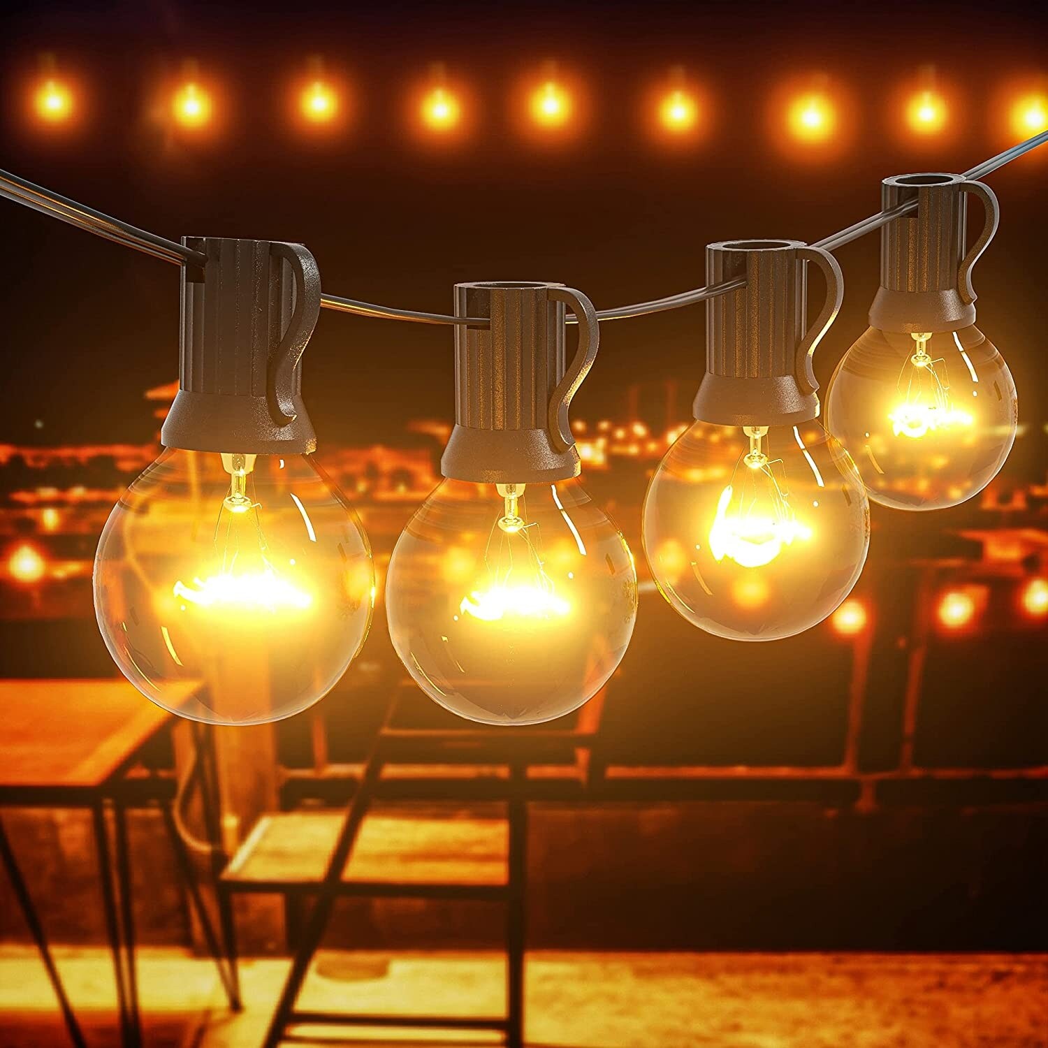 25Ft G40 Globe outdoor Lights Glass Bulbs - Yellow Shopping - The Best Deals on String Lights | 39295466 - Mycitystee