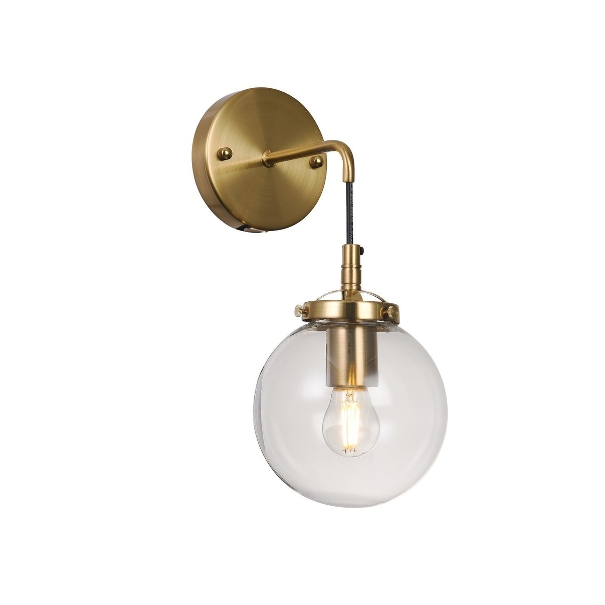 Gold Metal Frame Wall Sconce with Glass Shade - Mycitystee
