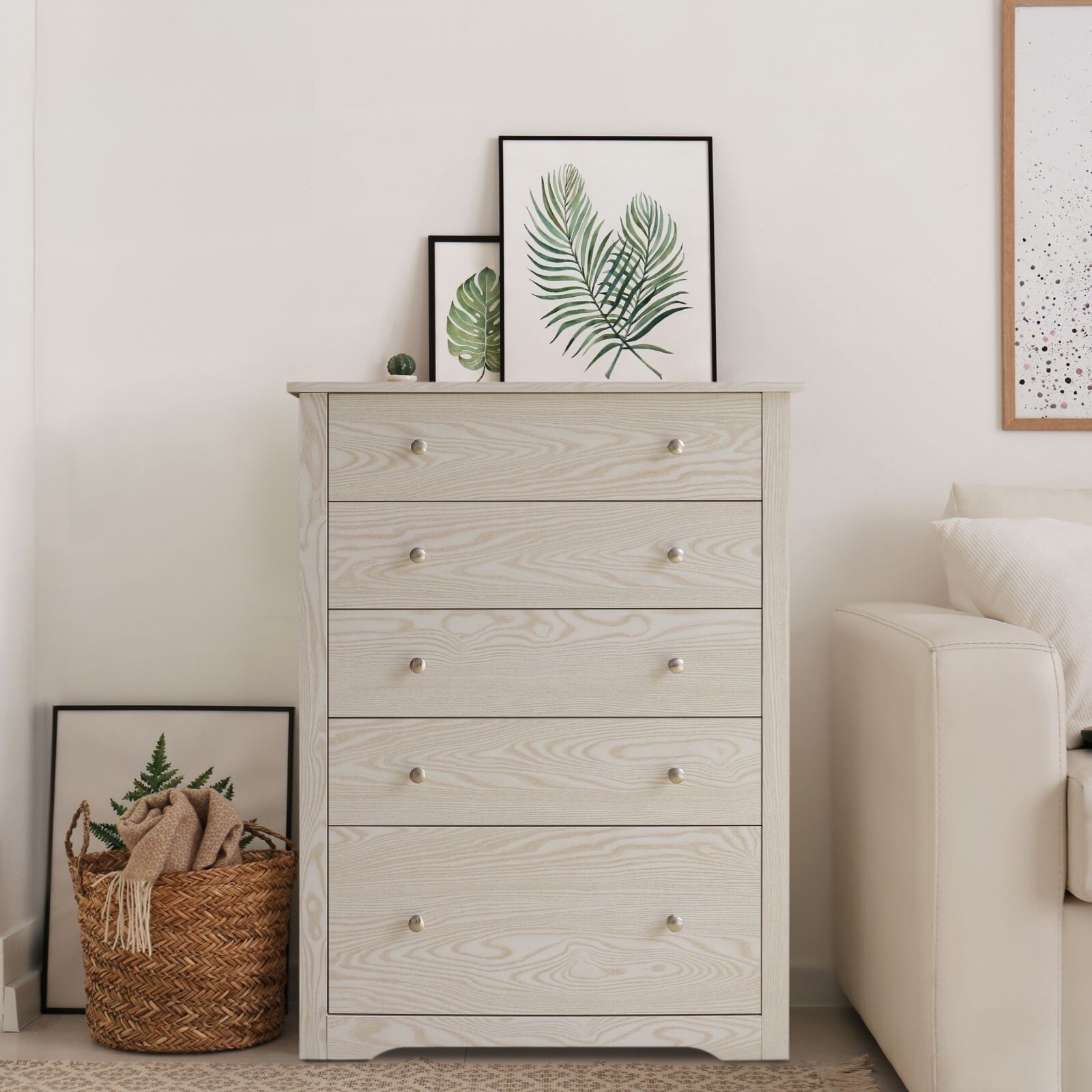 VEIKOUS 5-Drawer Chest of Drawers Bedroom Dresser with Large Drawer - - 36148176 - Mycitystee