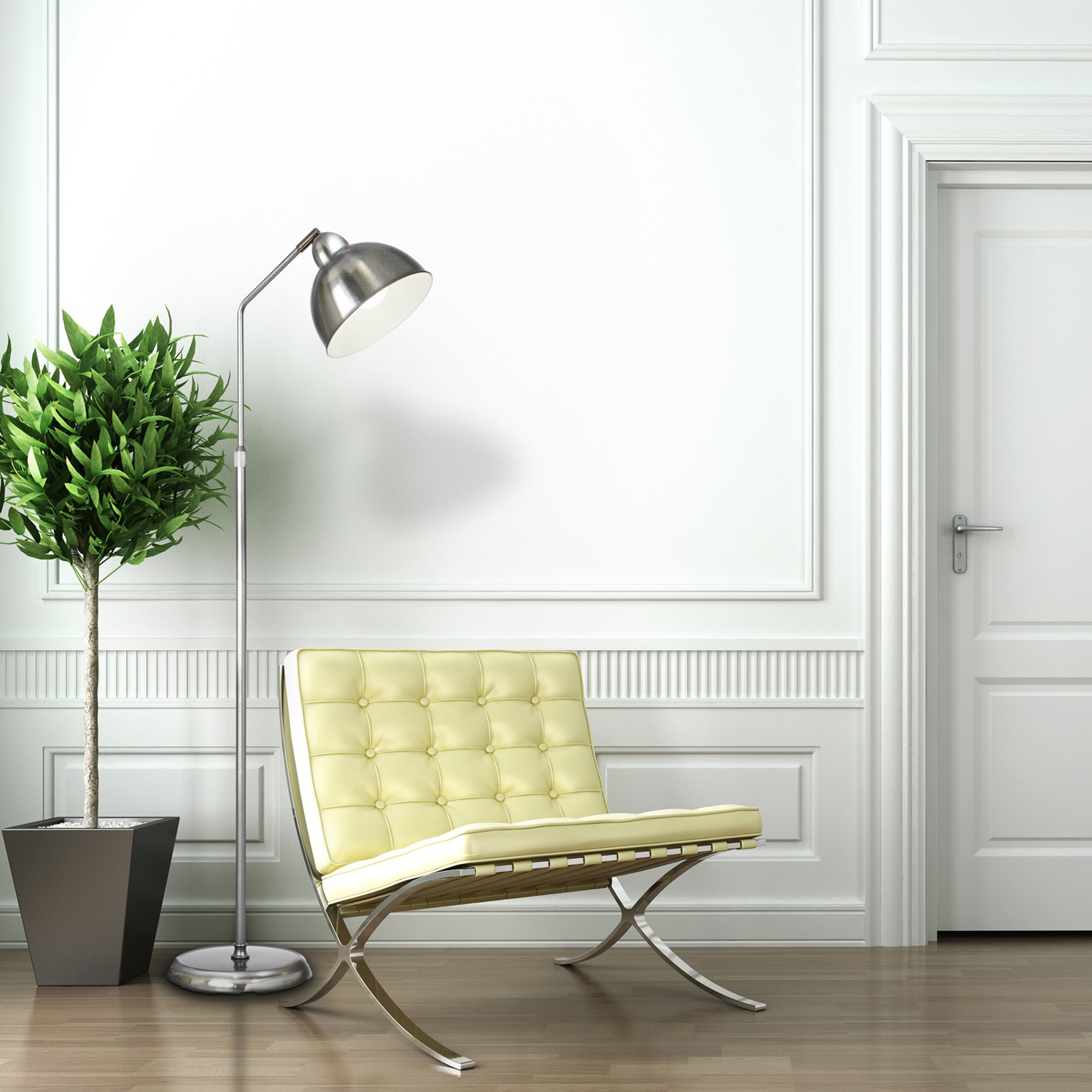 OttLite Covington Floor Lamp， Brushed Nickel - Mycitystee