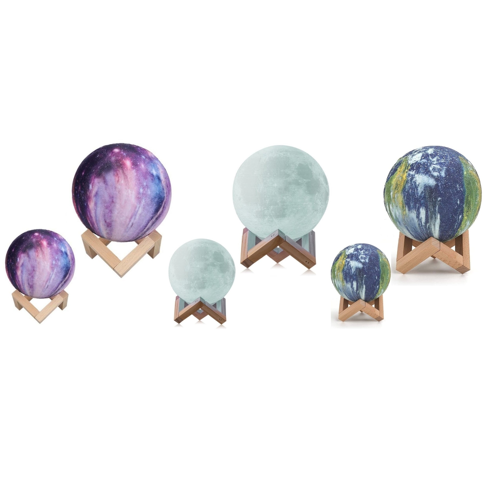 Moon， Galaxy， Planet or Heart Color-Changing 3D Lamp with Touch Sensor and Remote Control - Mycitystee
