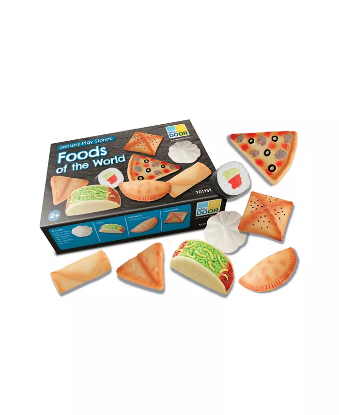 Yellow Door Sensory Play Stones Foods of The World， Set of 8 - Mycitystee