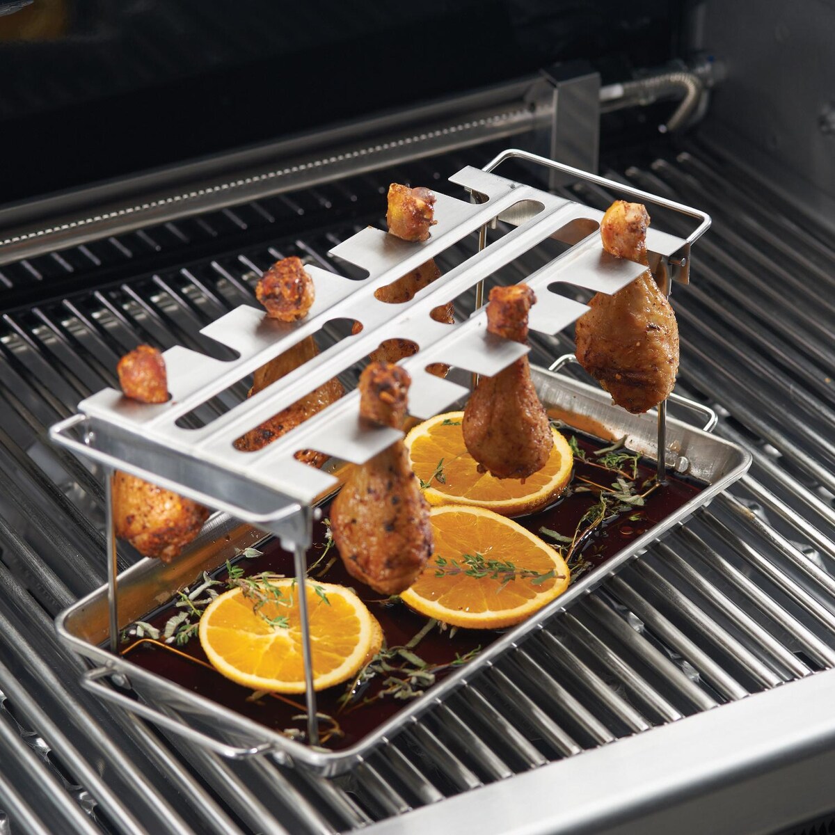 Broil King 7 X 15-Inch Stainless Steel Wing Grill Rack and Pan - Mycitystee