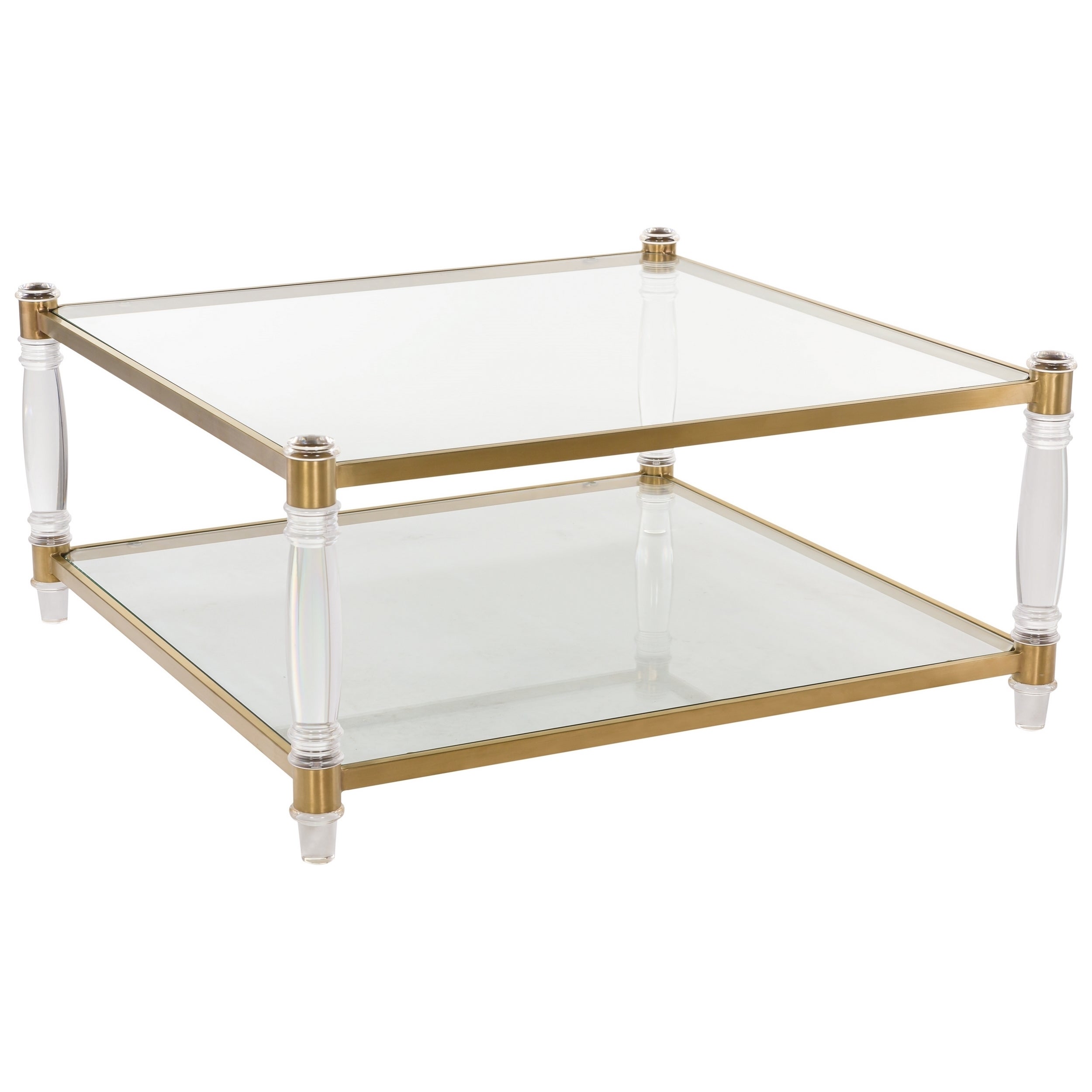 Safavieh Couture High Line Collection Isabelle Bronze Brass Acrylic Coffee Table - Mycitystee