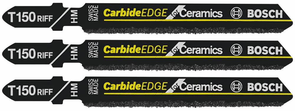 Bosch 3 pc. 3-1/4 In. 50 Grit Carbide Edge for Ceramics T-Shank Jig Saw Blades T150RF3 from Bosch - Mycitystee
