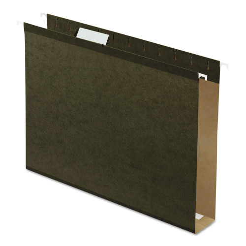 Pendaflex Extra Capacity Reinforced Hanging File Folders with Box Bottom， Letter Size， 1/5-Cut Tab， Standard Green， 25/Box (4152X2) - Mycitystee