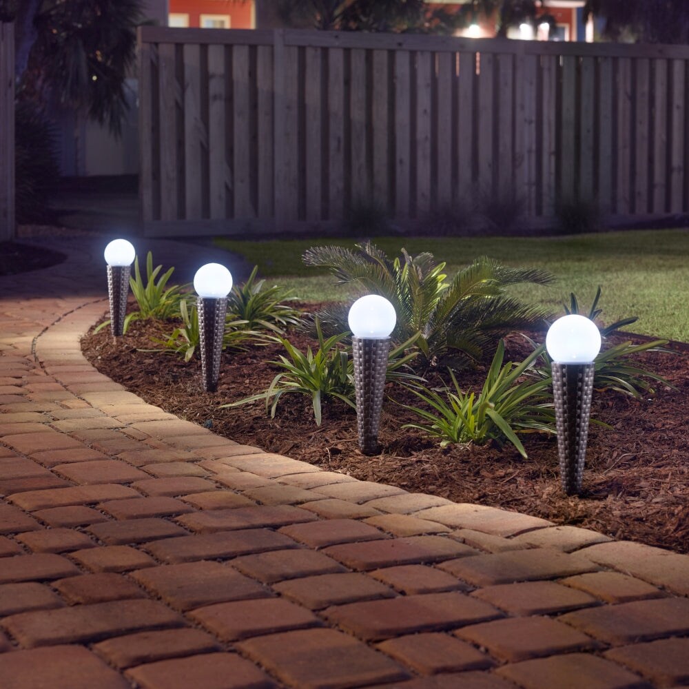 Pella Wicker Solar Pathway Lights - Set of 4 - Mycitystee