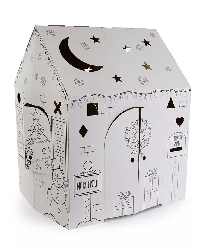 Easy Playhouse Holiday Cottage Cardboard Playhouse - Mycitystee