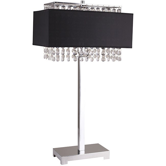 28-inch Black Square Crystal Table Lamp - Mycitystee