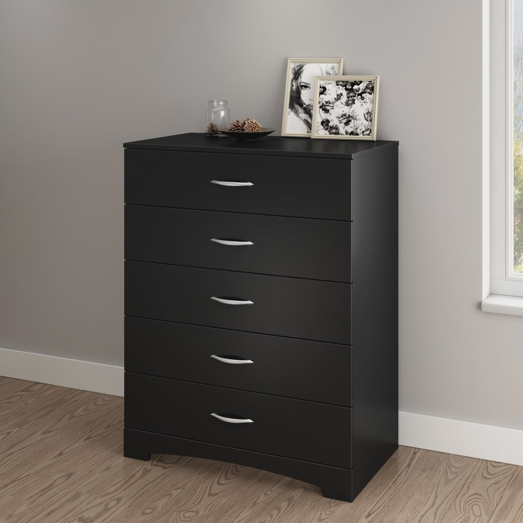 SoHo 5-Drawer Dresser， Black - - 36941006 - Mycitystee